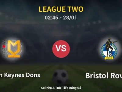 Kết Quả: Milton Keynes Dons 1-0 Bristol Rovers – Highlight & Bàn Thắng | League Two