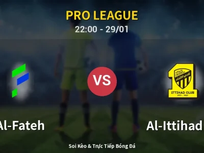 🔴 Trực Tiếp: Al-Fateh 0-0 Al-Ittihad FC – Link Xem Pro League (Full HD)