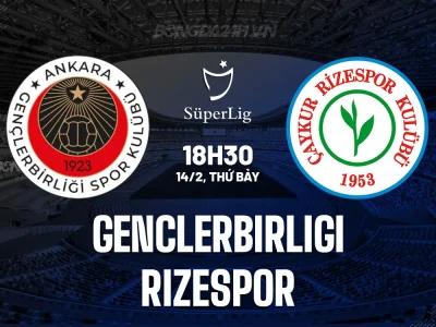SÓI KÈO Genclerbirligi vs Rizespor 18h30 14/2: Chủ nhà ‘sáng cửa’ đè bẹp đối thủ sa sút?