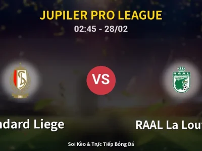 Kết Quả: Standard Liege 1-1 RAAL La Louvière – Highlight & Bàn Thắng | Jupiler Pro League