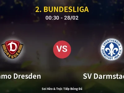 Kết Quả: Dynamo Dresden 3-1 SV Darmstadt 98 – Highlight & Bàn Thắng | 2. Bundesliga
