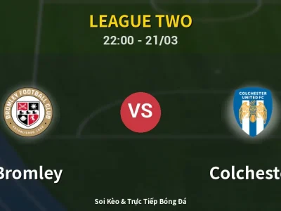 Soi Kèo Bromley vs Colchester – 22:00 21/03 | Nhận Định, Dự Đoán Tỷ Số