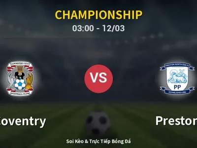 Kết Quả: Coventry 3-0 Preston – Highlight & Bàn Thắng | Championship