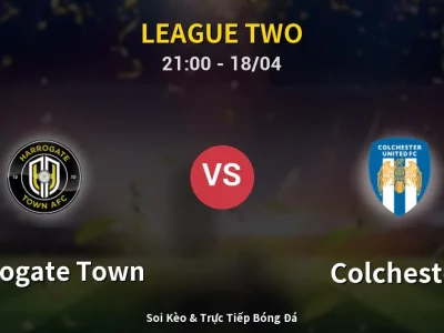 Soi Kèo Harrogate Town vs Colchester – 21:00 18/04 | Nhận Định, Dự Đoán Tỷ Số