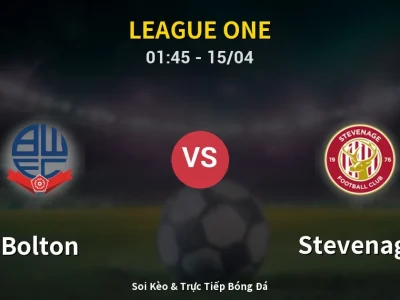 Kết Quả: Bolton 5-1 Stevenage – Highlight & Bàn Thắng | League One