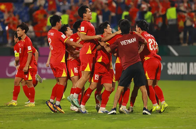 Niềm vui của U23 Việt Nam khi giành tấm HCĐ lịch sử ở U23 châu Á 2026 - Ảnh: Ted Trần TV 