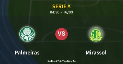 Palmeiras vs Mirassol 16/03